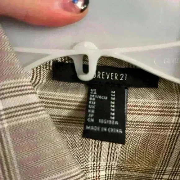 Plaid flannel 2 piece set bra top - Picture 2 of 3